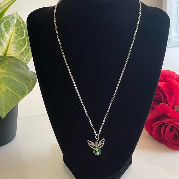 New Angel Wing Gemstone Pendant Necklace - Picture 1 of 7